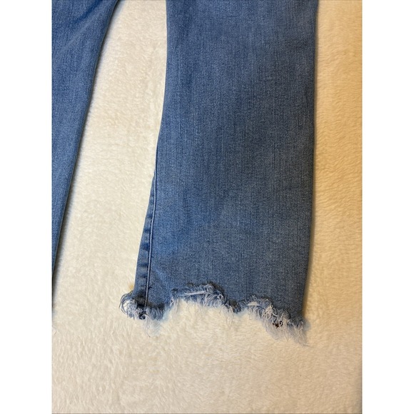 Judy Blue Straight Crop Jeans Women's Distressed Ripped Blue Denim Size 15/32 - Picture 8 of 11